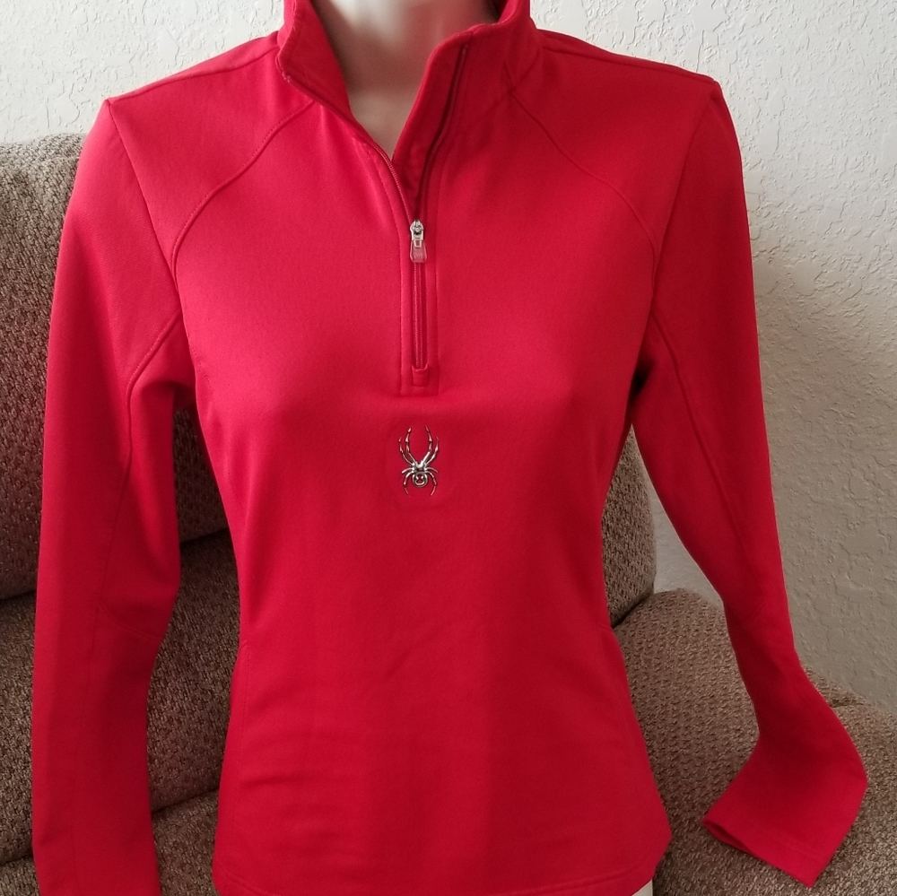 Spyder Red Half Zip Pullover Top